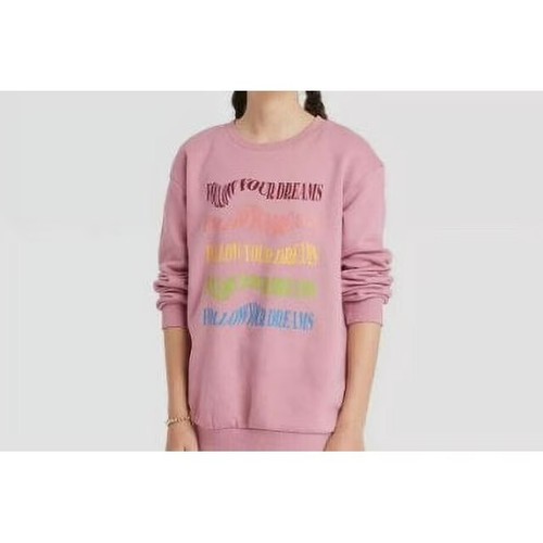 Art Class Crew Neck Sweatshirt Girls M (7/8) "Follow Your Dreams" Light Pink - Picture 2 of 6