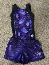 Excellent Condition snowflake designs leotard Purple