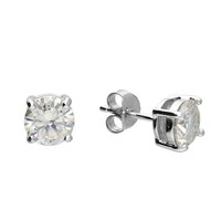 Moissanit SolitäR Ohrstecker 6,5 Mm Sterling Silber 925 Punze