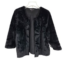 LuLaRoe Elegant Stella Black Faux Fur Ultra S...