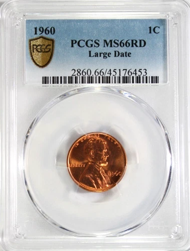 1960 Lincoln Cent PCGS MS66 RD #GA6-53 "Large Date""