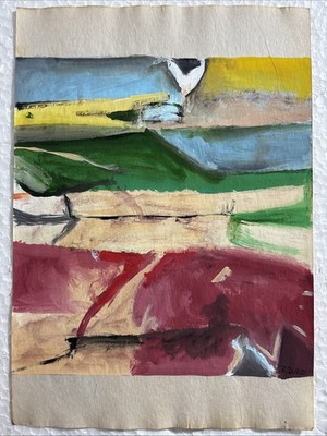 Richard Diebenkorn  drawing on old paper signed stamped vintage