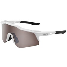 100 Speedcraft XS Sunglasses, Matte White Frame, HiPER Silver Mirror Lens