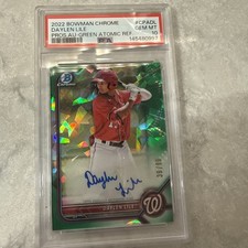 2022 Bowman Chrome Daylen Lile Prospect Auto Green Atomic Refractor #/99 PSA 10