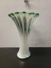 Beautiful Massive Vintage MCM Art Glass Vase Hand Blown Pontil 14" Mid Century