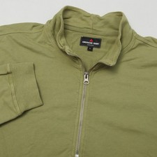 American Giant Men's L 1/4 Zip Pullover Sweatshirt Green Made in USA Cotton