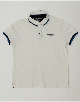 BACI & ABBRACCI Mens Polo Shirt XL White Cotton DX12