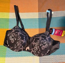 NWOT NEW Maidenform 36C Lace Push-Up Bra DM9900 Navy Pink Plunging w/ Wonderbra