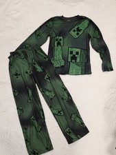 Minecraft Creeper Pajama Set Boys Size 8/10