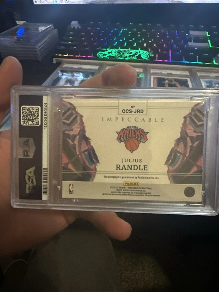 2023 帕尼无可挑剔的朱利叶斯·兰德尔全息金色 PSA 10 亲笔签名 10/10 — 第 3/3 张图片