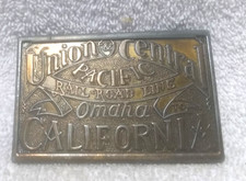 Union Pacific Central Railroad Line Omaha California Buckle Great Vintage