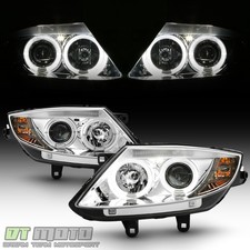 2003-2008 BMW Z4 LED Halo Chrome Projector HID Version Headlights Headlamps Set