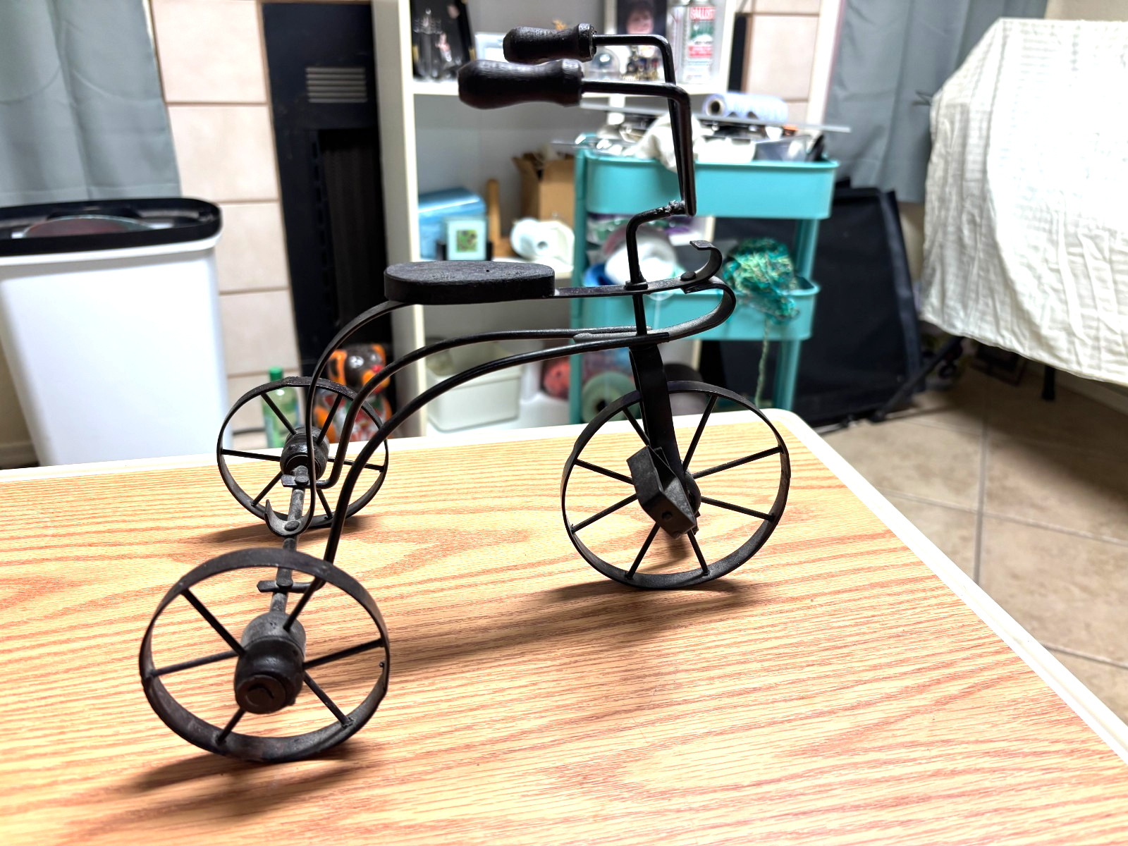 (Used) Iron & Wood Tricycle Toy Decor 9.5" Tall 11" Long Antique (20.00 USD) (Used) Iron & Wood Tricycle Toy Decor 9.5" Tall 11" Long Antique (20.00 USD)