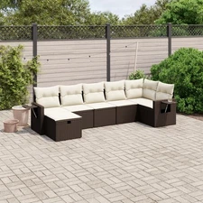 Garden Sofa Set Brown Poly Rattan Large Modular Garden Sofa Set