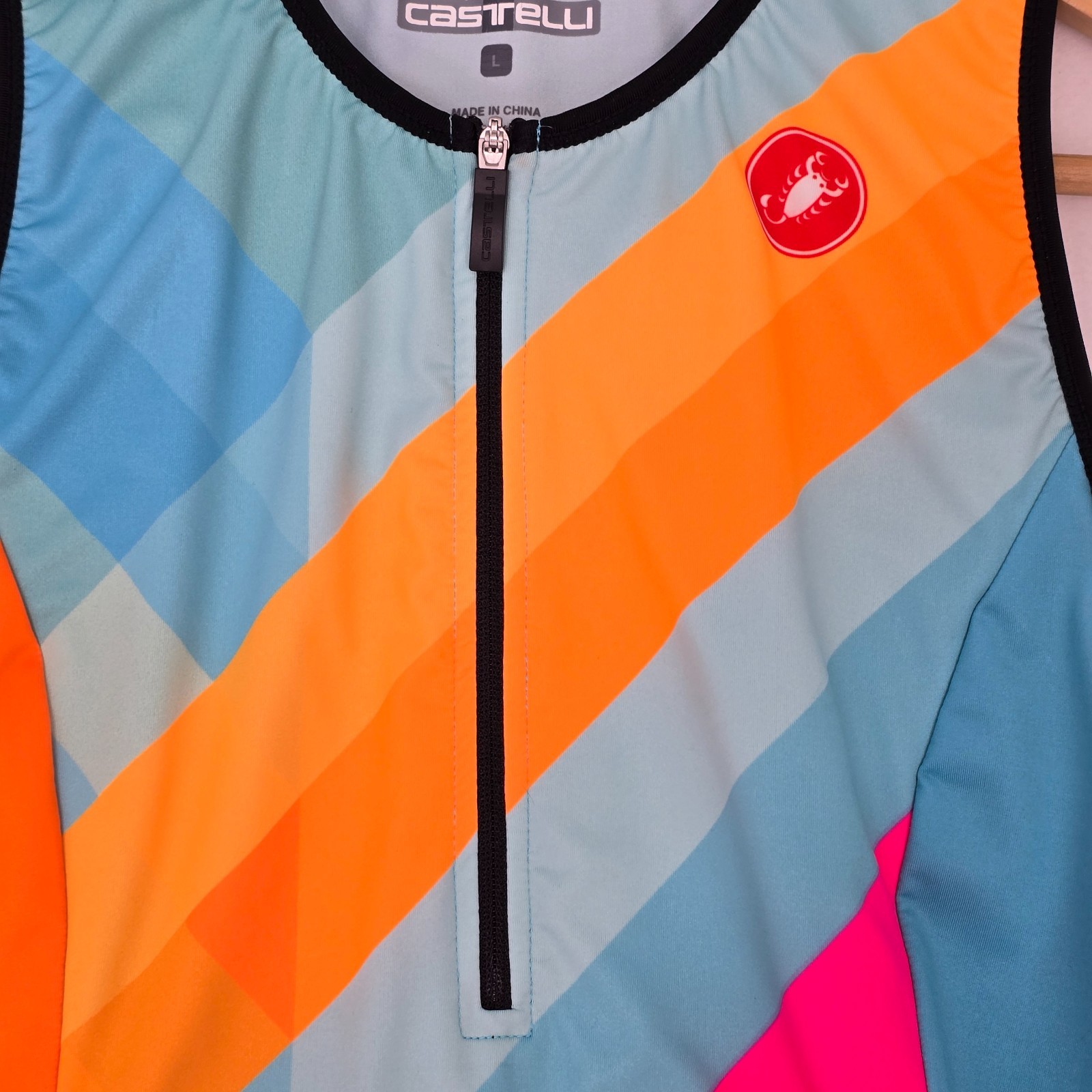 Castelli Womens L Core 2 Singlet 1/4 Zip Tempo3 Light Pockets Stretch Bike Top