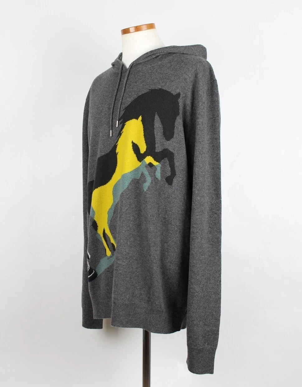 HERMÈS Felpa con cappuccio Hermes scacchi e ombre in cashmere 110 51165018