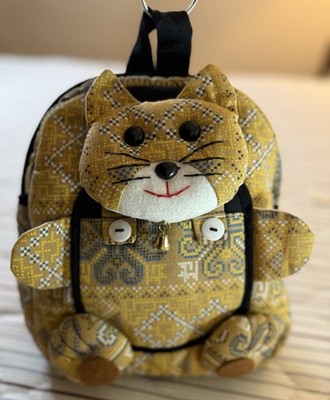 Mini Kitty Cat Backpack With Bell Quilted With Pockets Super Cute $18