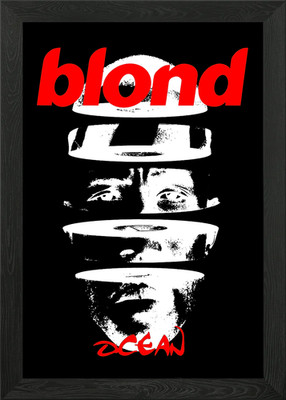 blonder Ozean schwarz weiß gerahmtes Wandbild Poster Leinwanddruck Bild