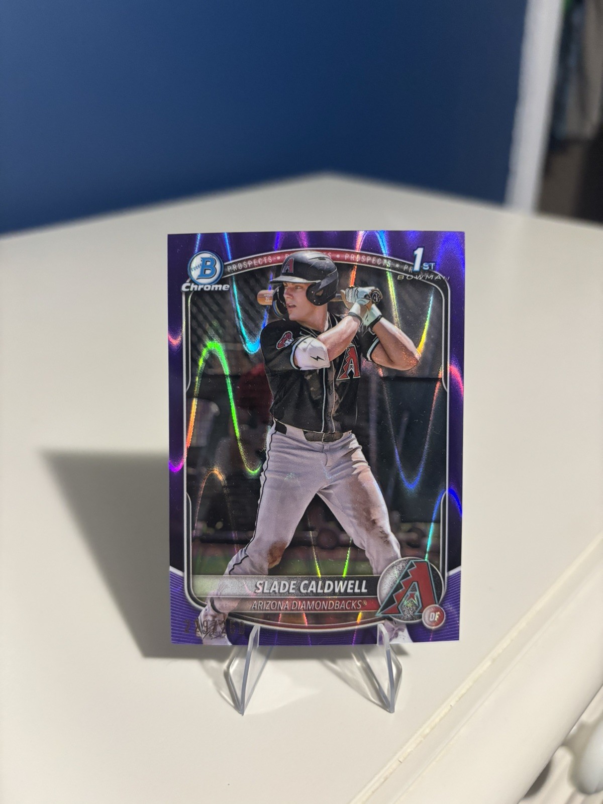 2025 Bowman Chrome Slade Caldwell Purple Raywave BCP-21 /250 Diamondbacks