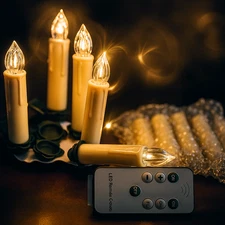 20 LED Candles Flameless Flickering Candles with Clip & Remote Battery Operated