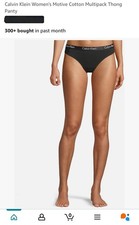 Calvin Klein Women's Motive Cotton Multipack Thong Panty Size-S