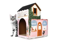 Casa Para Gatos V  i Rascador Y Hierba Gata Estilo Cafeteria De Lujo Pro