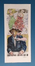 Giampaolo Talani"Donne e Jazz" litografia originale cm 23x50 firmata a matita