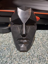 Black Geometric Full Face Mask Plastic Adult Unisex One Size Costume