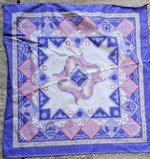 Vintage Wamcraft Southwestern Aztec Bandana Handkerchief Scarf Made In USA
