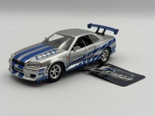 Jada Fast  Furious 2002 Nissan Skyline GT-R R34 , Silver, 1:32, Excellent