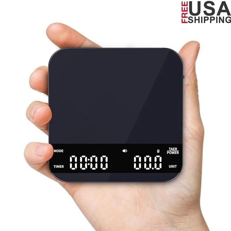 High Precision Coffee Scale 0.1g Accuracy Timer Espresso Pour Over Compact New
