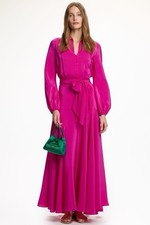 Carolina Herrera SILK CREPÉ DE CHINE LONG DRESS $1810 Size 8