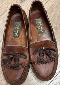 Vtg rare Cole Haan Country Brown Leather Loafers handmade kiltie handmade USA 7 Cole Haan Vintage Tassel Kiltie Loafer - Etsy main image 2