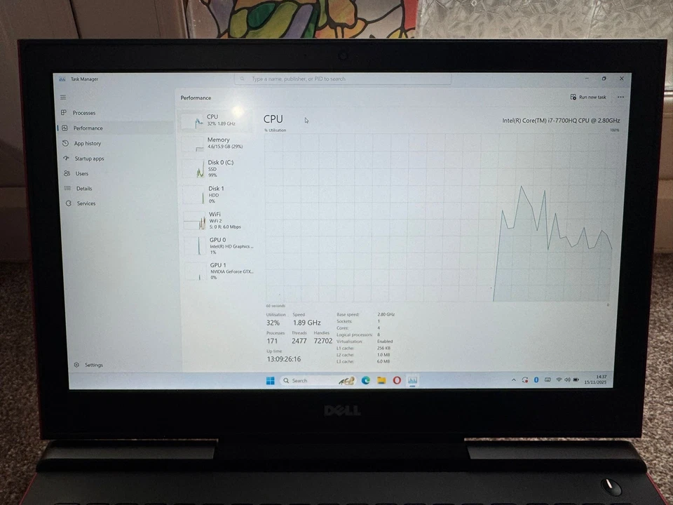 Dell Inspiron 15 7000 Gaming Laptop - i7, GTX 1050 Ti, 16GB, 512GB SSD+1TB HDD - Image 2 of 4