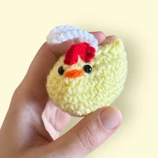 Crochet Yellow Chicken Ornament Christmas Tree Handmade Decoration Cute Gift