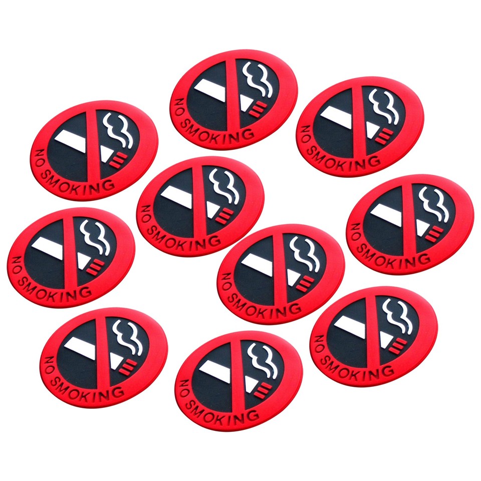 5/10Pcs Mini NO SMOKING Sign Warning Logo Rubber Stickers Car Taxi ...