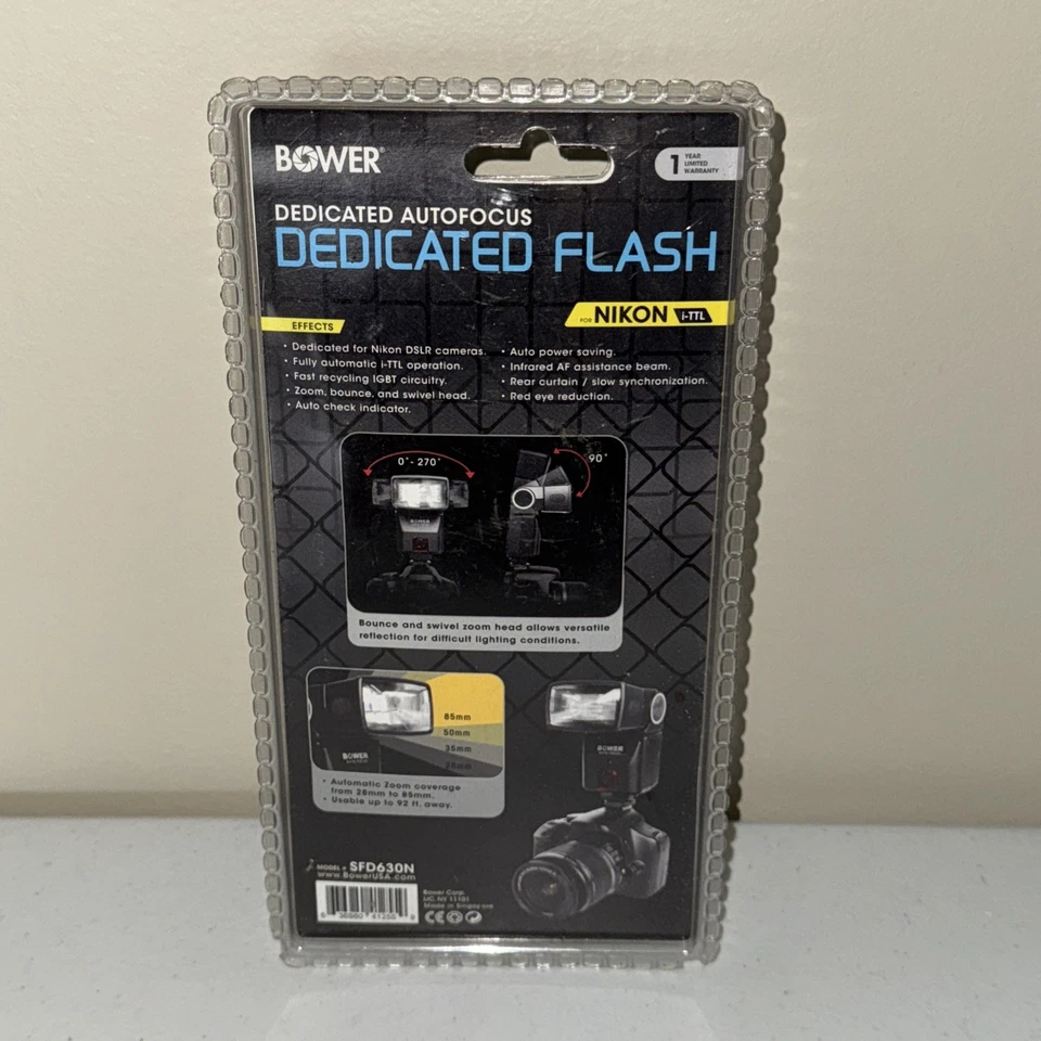 BOWER DEDICATED AUTOFOCUS NIKON i-TTL DSLR DIGITAL SHOE MOUNT FLASH SFD630N MB3 - Image 2 of 3