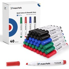 Low Odor Dry Erase Markers Chisel Tip, 4 Assorted Color