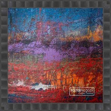 Square Deco Black Picture Frame - UV Acrylic, Backing, Hanging Hardware