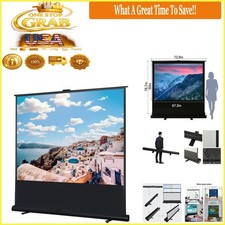 84 Inch Portable Manual Pull Up Projector Screen HD Indoor Outdoor Home Office