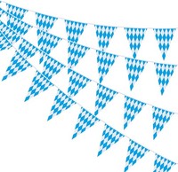 Wimpelkette Bayerische Deko 2 StüCk 14X21Cm 10M Blau Weiß FüR Oktoberfest Party