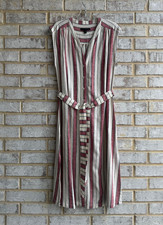 Banana Republic Sleeveless Button Up Belted Linen Blend Midi Dress Size XS