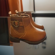 Carters Brown Girls Side Zip Ankle Boots Size 5 M