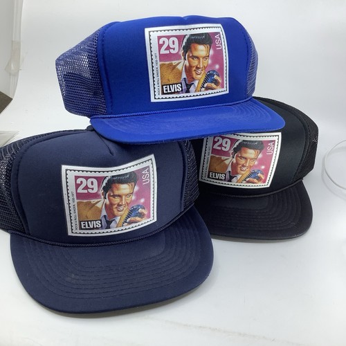 3 - Vintage Elvis Presley Snapback Hats 1992 29¢ Stamp Trucker Hats- 3 ...