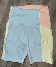 Rainbow Splice No Ride Booty Pocket Bike Shorts lorna jane xs