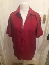 Mens Primark Size Large Burgundy Short Sleeved Shirt