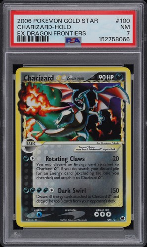 Pokemon Charizard Gold Star Holo EX Dragon Frontiers 100/101 PSA 7