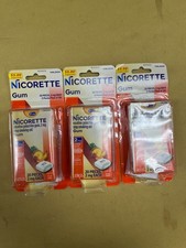 3 New Nicorette Gum 2mg Fruit Chill Flavor - 20 Pieces Each Box Exp. 12/2027