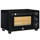 Mini Oven 21L Black Compact Countertop Toaster Grill 1400W 0-60min Timer w/Glass