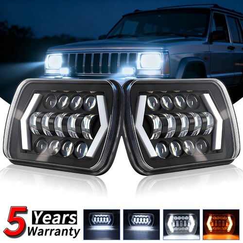 5x7 7x6 Inch LED Headlight Hi-Lo Halo DRL Fit Ford F150 F250 F350 Ranger Bronco 111001563361